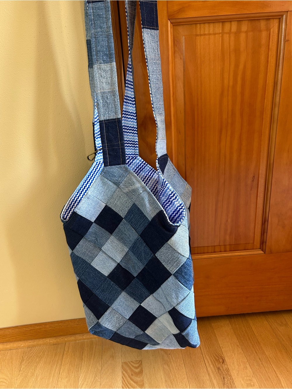 Denim Patchwork Tote Bag - Unbranded - Blue